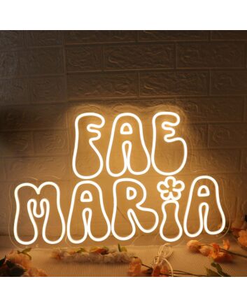 Fae Maria Yellow Neon Sign