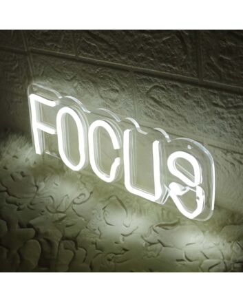 Focus White Neon Sign