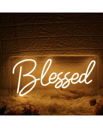Blessed Yellow Neon Sign