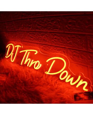 DJ Throw Down Red Neon Sign