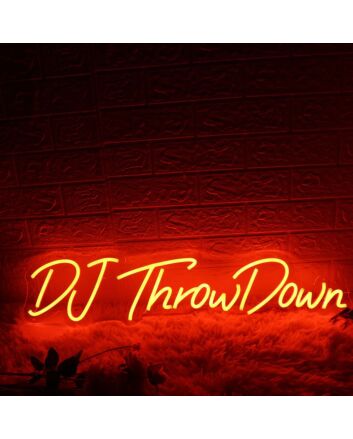 DJ Throw Down Red Neon Sign