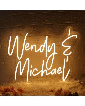 Wendy And Michael Yellow Neon Sign