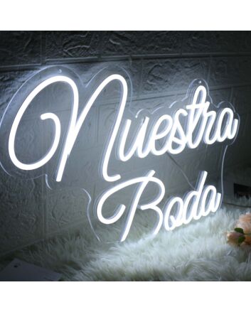 Nuestra Boda White Neon Sign