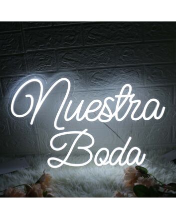 Nuestra Boda White Neon Sign