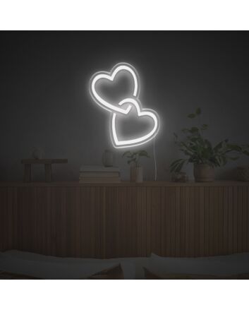 Double Heart LED Neon Sign