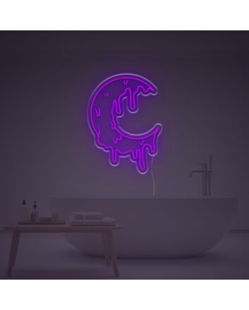 Melting Moon LED Neon Sign