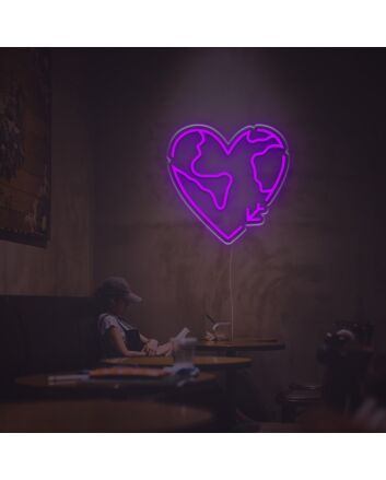 Travel Heart LED Neon Sign