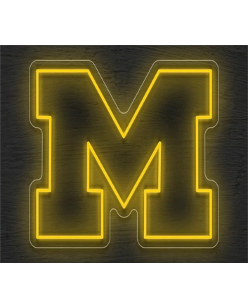 Brighten Up Game Days and Sports Bars with Michigan Block M Logo LED Neon Sign