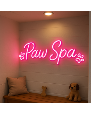 Pawfect Paw Spa Neon Light  Wall Decor