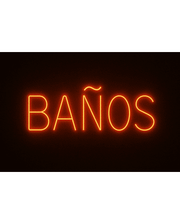 Custom Baños neon sign 36inch 12v Direct line connection