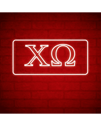 Chi Omega ΧΩ LED Neon Sign Celebrating Sisterhood and Service