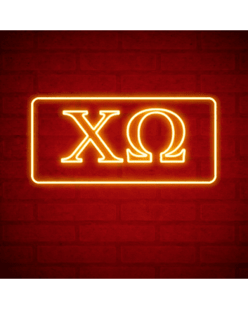 Chi Omega ΧΩ LED Neon Sign Celebrating Sisterhood and Service