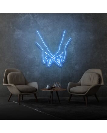 Intertwined Little Finger Aesthetic Neon Light