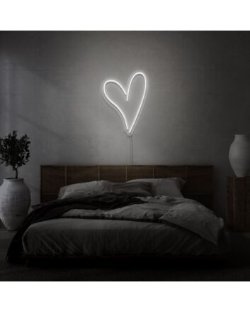 Neon heart light for room
