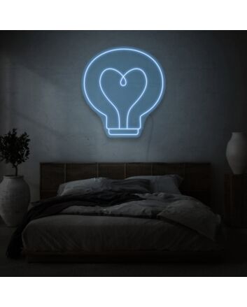 Bulb With Heart LED Neon Sign