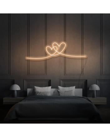 Two Hearts LED Neon Sign