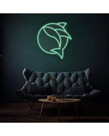Fish in a circle LED neon sign