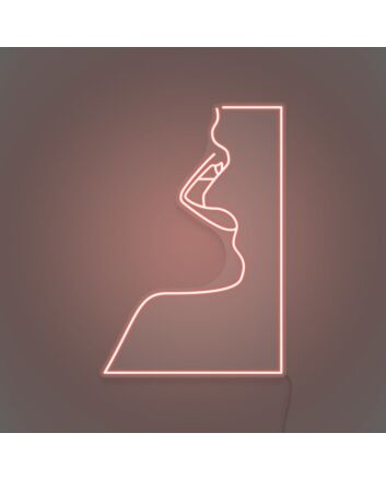 Woman Face Neon Portrait of Elegance and Mystery