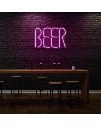 Beer Neon Lettering Celebrating the Brew Life