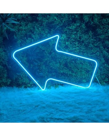 Arrow Pointing Left Neon Directional Cues in Light