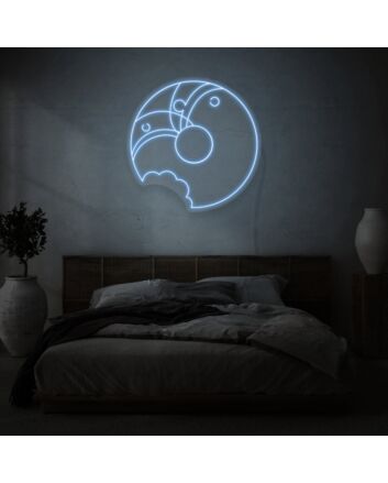 Partially Eaten Donut Neon Whimsy and Appetite