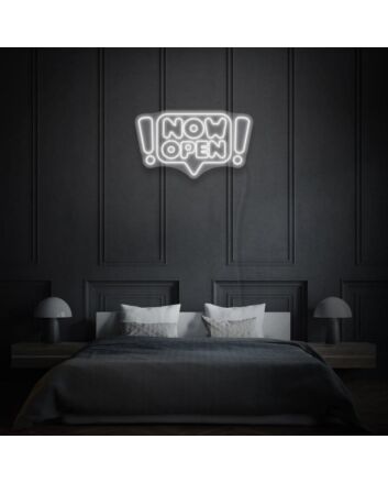 Customize Now Open Neon Writing in Comic Cloud Playful and Inviting