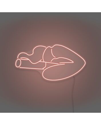 Smoking Lips Neon Seductive Glow with an Edge