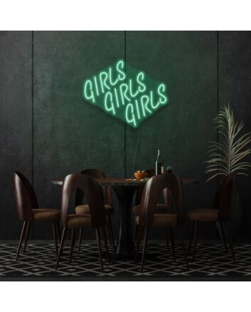 Girl Girl Girl Cursive Neon Feminine Charm and Appeal