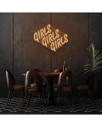 Girl Girl Girl Cursive Neon Feminine Charm and Appeal