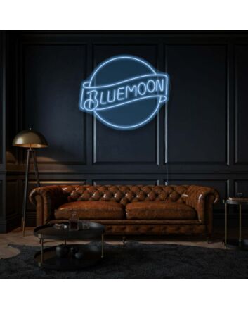 Customize Bluemoon Neon Sign Mysterious and Rare Beauty