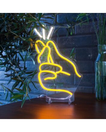 Finger Snap Neon Quick Moment Captured in Light