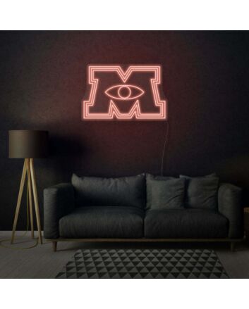 Monster Caption "M" Neon Bold and Energetic Display