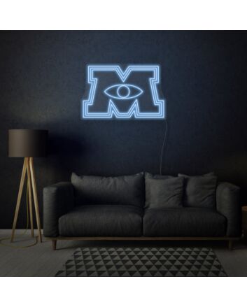 Monster Caption &quot;M&quot; Neon Bold and Energetic Display