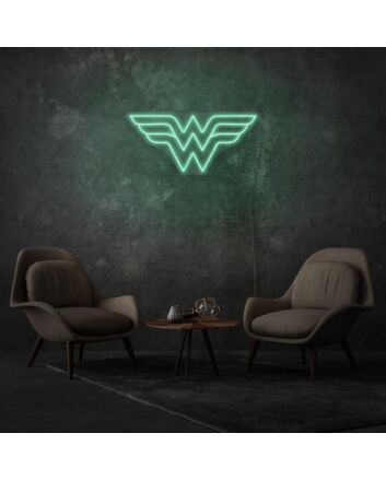 Wonder Woman Neon Art Feminine Strength and Heroism
