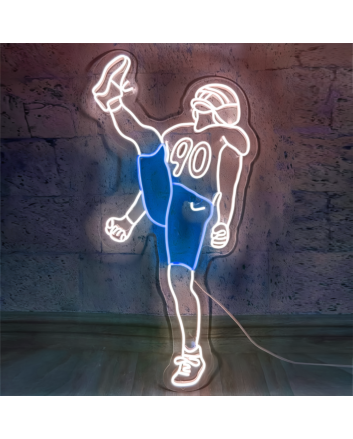Touchdown Heroes Vibrant American Football Players Neon