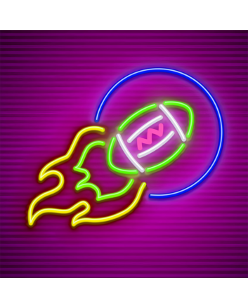 Gridiron Blaze American Football Ball and Burn Neon