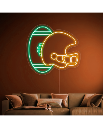 Wild West Touchdown Cowboy Football Helmet Neon