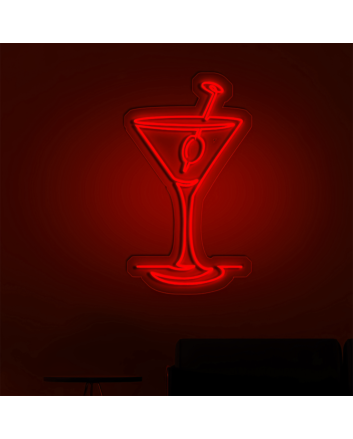 Cocktail Glasses Bar Neon Signs