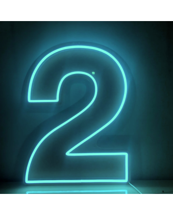 Number 2  LED Neon Sign