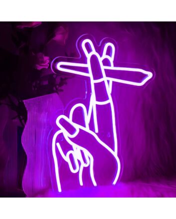 Two Fingers Holding Cigarette  Neon Signs