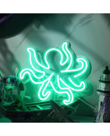 Tusked Five-Claw Octopus Neon Sign