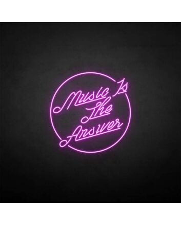 &#39;Music is the answer&#39; neon sign