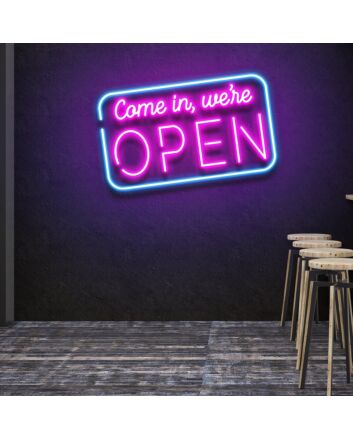Customize Come In, We're Open Led Neon Sign Inviting and Welcoming Glow