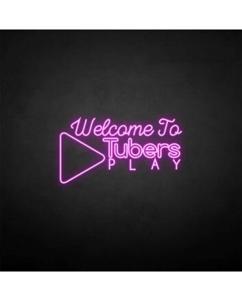 &#39;Welcome to Tubers Play&#39; neon sign