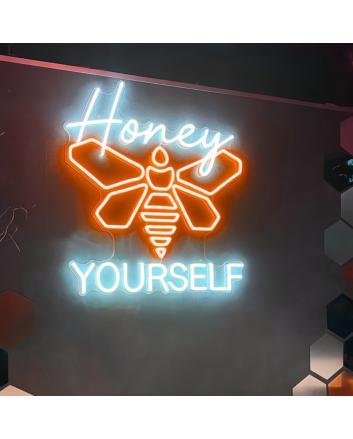 Honey Bee Yourself Neon Sign Illuminate Your Space with Authenticity and Positivity