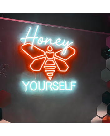 Honey Bee Yourself Neon Sign Illuminate Your Space with Authenticity and Positivity