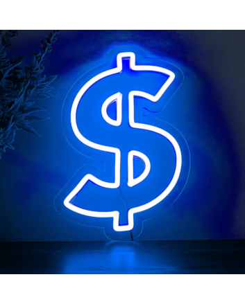 Dollar sign Neon Prosperity and Financial Aspiration