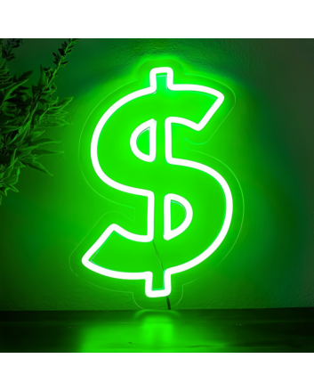 Dollar sign Neon Prosperity and Financial Aspiration