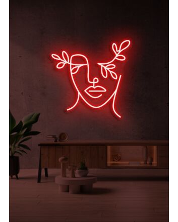 Flower face Neon Bloom Merging Nature with Human Beauty