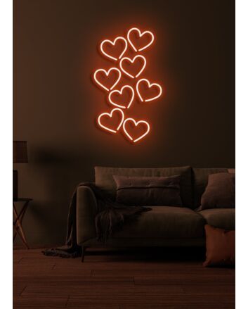 Hearts Neon Sign Love and Romance in Radiant Light